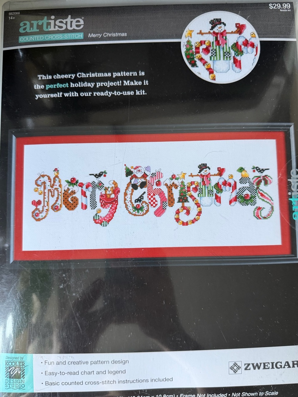 Zweigart “Merry Christmas” cross stitch kit